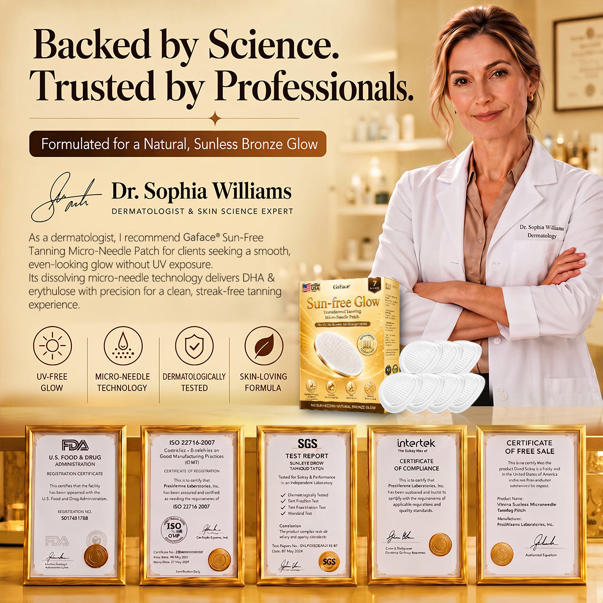 𝗚𝗮𝗳𝗮𝗰𝗲® Sunless Natural Glow Transdermal Tanning Micro-Needle Patch