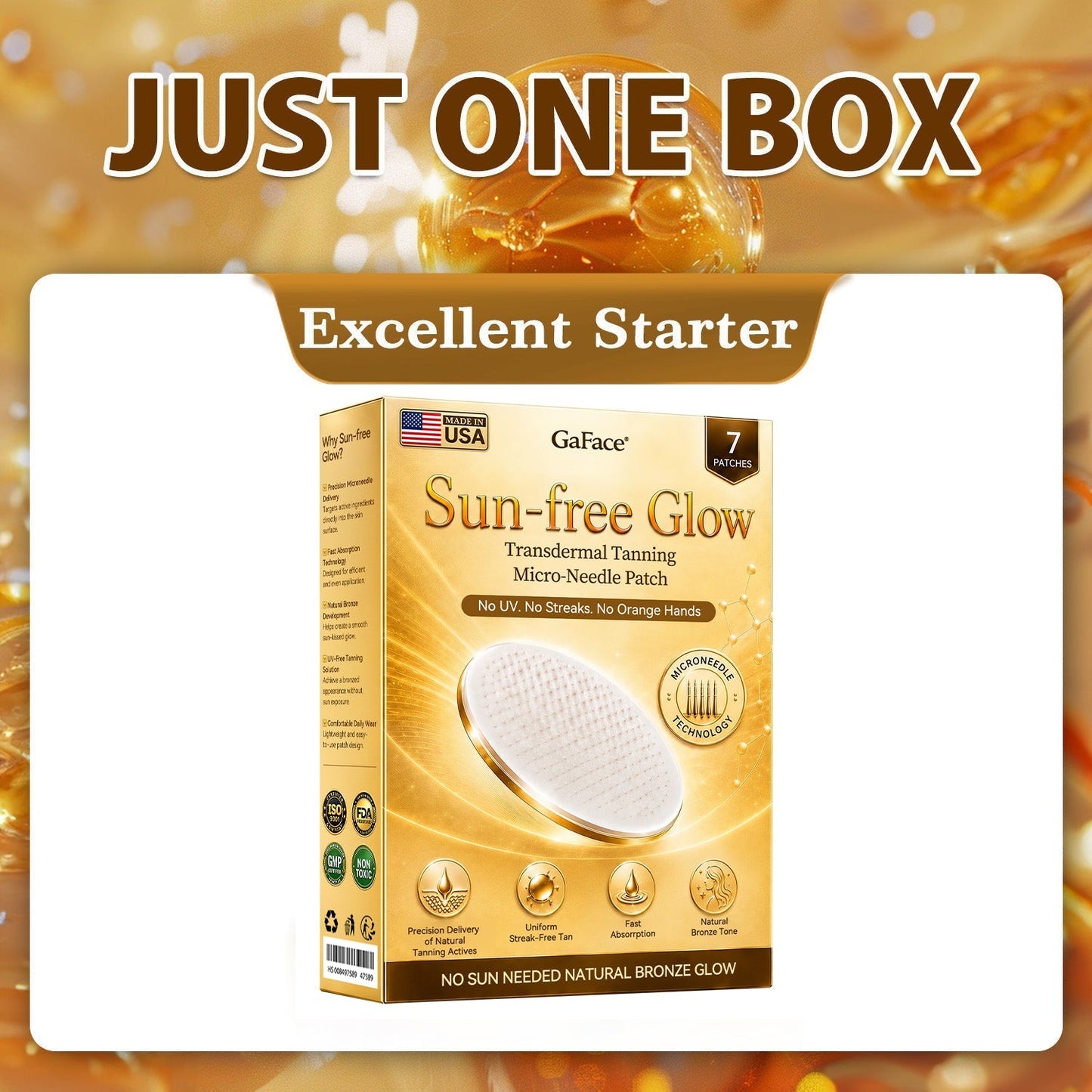 𝗚𝗮𝗳𝗮𝗰𝗲® Sunless Natural Glow Transdermal Tanning Micro-Needle Patch